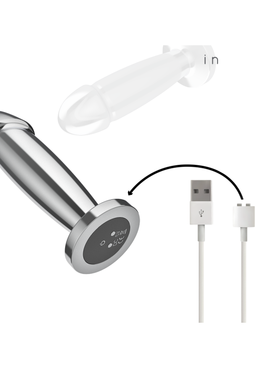 Δονούμενη σφήνα από αλουμίνιο σε ασημί χρώμα, μήκους 11,8 εκ. και μέγιστης διαμέτρου 3,5 εκ. με τηλεχειριζόμενο χειρισμό