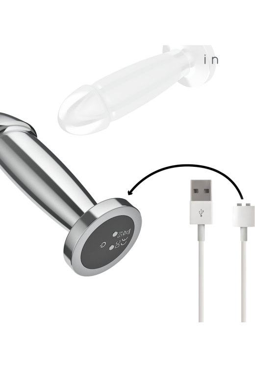 Δονούμενη σφήνα από αλουμίνιο σε ασημί χρώμα, μήκους 10 εκ. και μέγιστης διαμέτρου 3,5 εκ με τηλεχειριζόμενο χειρισμό