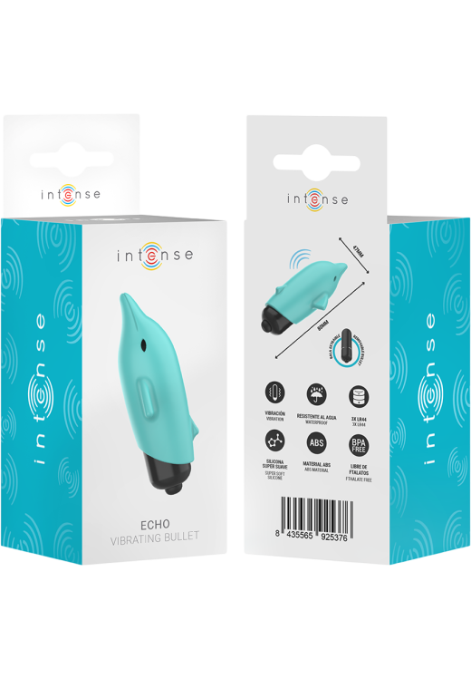 Μίνι δονητής από σιλικόνη σε μπλέ χρώμα, μήκους 8 εκ. και μέγιστης διαμέτρου 4,7 εκ.