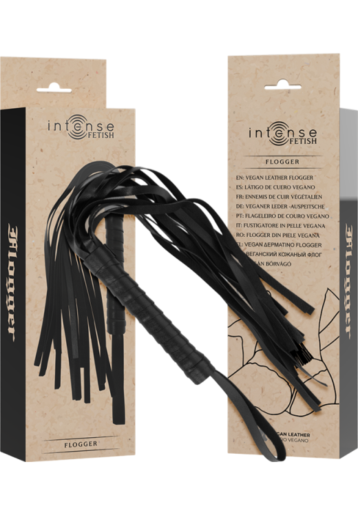 Μαστίγιο από δερματίνη σε μαύρο χρώμα