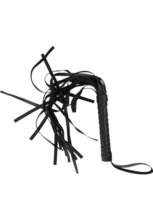 Μαστίγιο από δερματίνη σε μαύρο χρώμα
