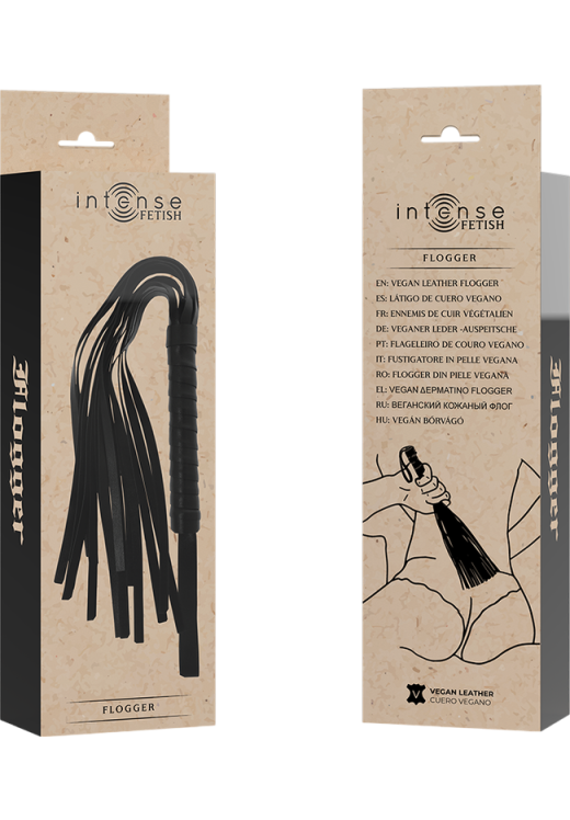 Μαστίγιο από δερματίνη σε μαύρο χρώμα