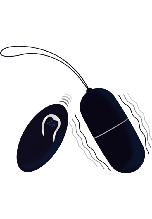 Δονούμενο αυγό από σιλικόνη σε μαύρο χρώμα, μήκους 7,9 εκ. και μέγιστης διαμέτρου 3,2 εκ. με τηλεχειριζόμενο χειρισμό