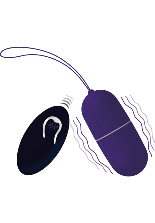 Δονούμενο αυγό από σιλικόνη σε μοβ χρώμα, μήκους 7,9 εκ. και μέγιστης διαμέτρου 3,2 εκ. με τηλεχειριζόμενο χειρισμό