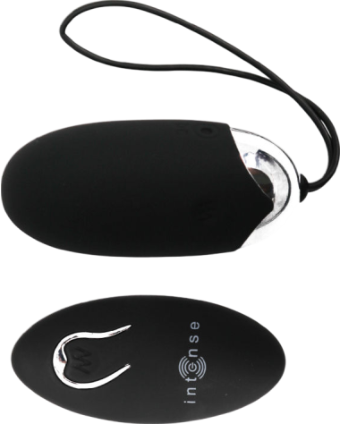 Δονούμενο αυγό από σιλικόνη σε μαύρο χρώμα, μήκους 7 εκ. και μέγιστης διαμέτρου 2,8 εκ. με τηλεχειριζόμενο χειρισμό