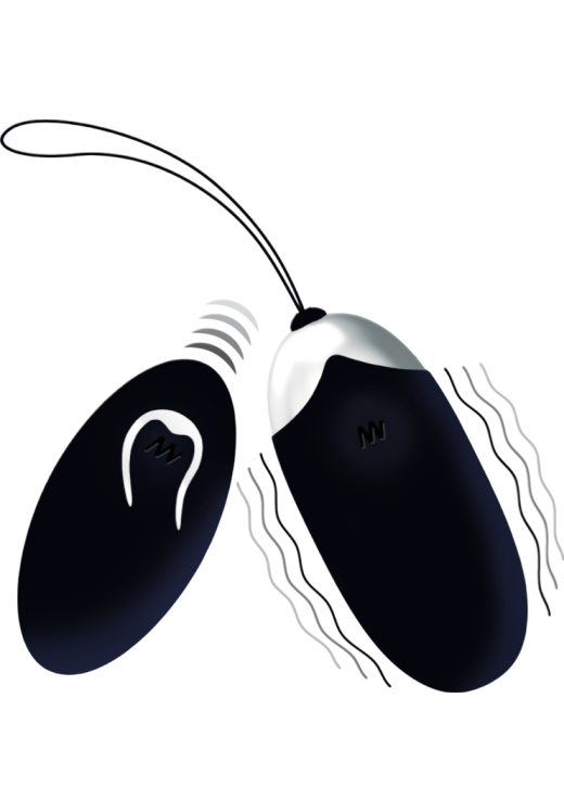 Δονούμενο αυγό από σιλικόνη σε μαύρο χρώμα, μήκους 7 εκ. και μέγιστης διαμέτρου 2,8 εκ. με τηλεχειριζόμενο χειρισμό