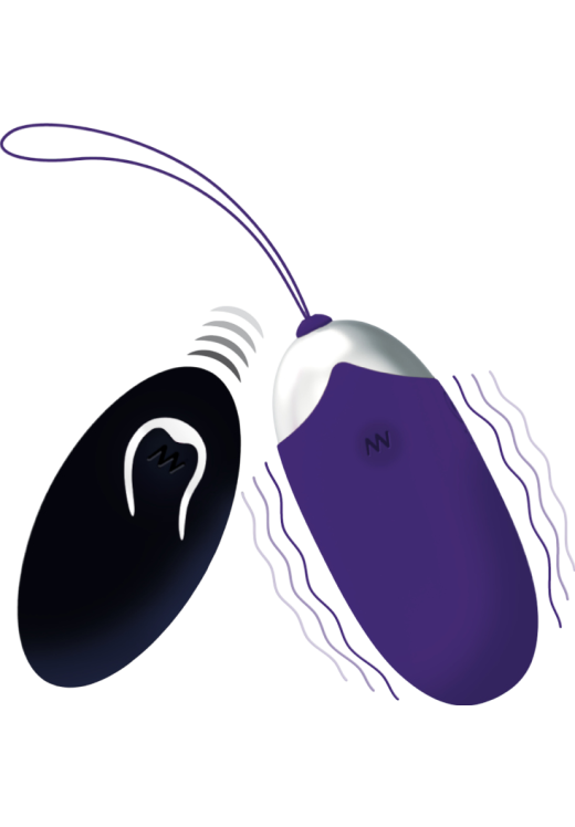 Δονούμενο αυγό από σιλικόνη σε μοβ χρώμα, μήκους 7 εκ. και μέγιστης διαμέτρου 2,8 εκ. με τηλεχειριζόμενο χειρισμό