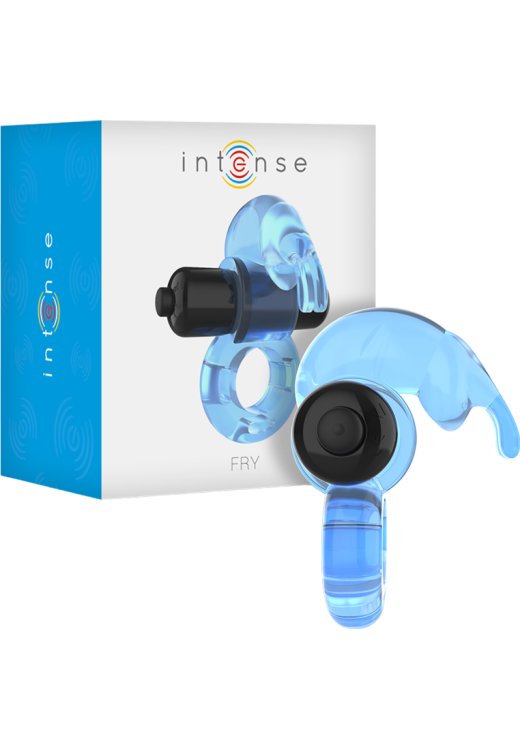 Δονούμενο δαχτυλίδι από abs σε μπλέ χρώμα με ενσύρματο κοντρόλ