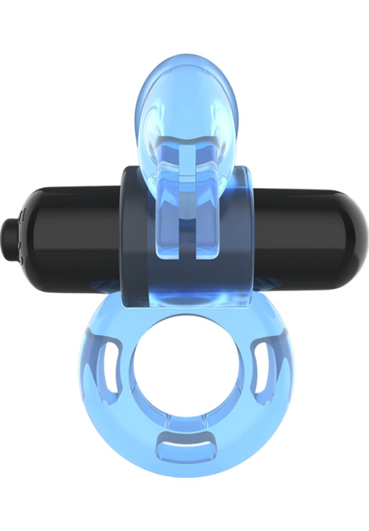Δονούμενο δαχτυλίδι από abs σε μπλέ χρώμα με ενσύρματο κοντρόλ