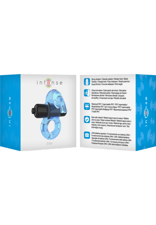 Δονούμενο δαχτυλίδι από abs σε μπλέ χρώμα με ενσύρματο κοντρόλ