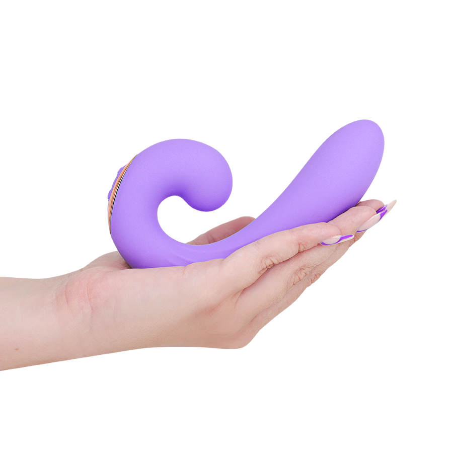 Δονητής σημείου g από σιλικόνη σε μοβ χρώμα, μήκους 15 εκ. και μέγιστης διαμέτρου 3,5 εκ.