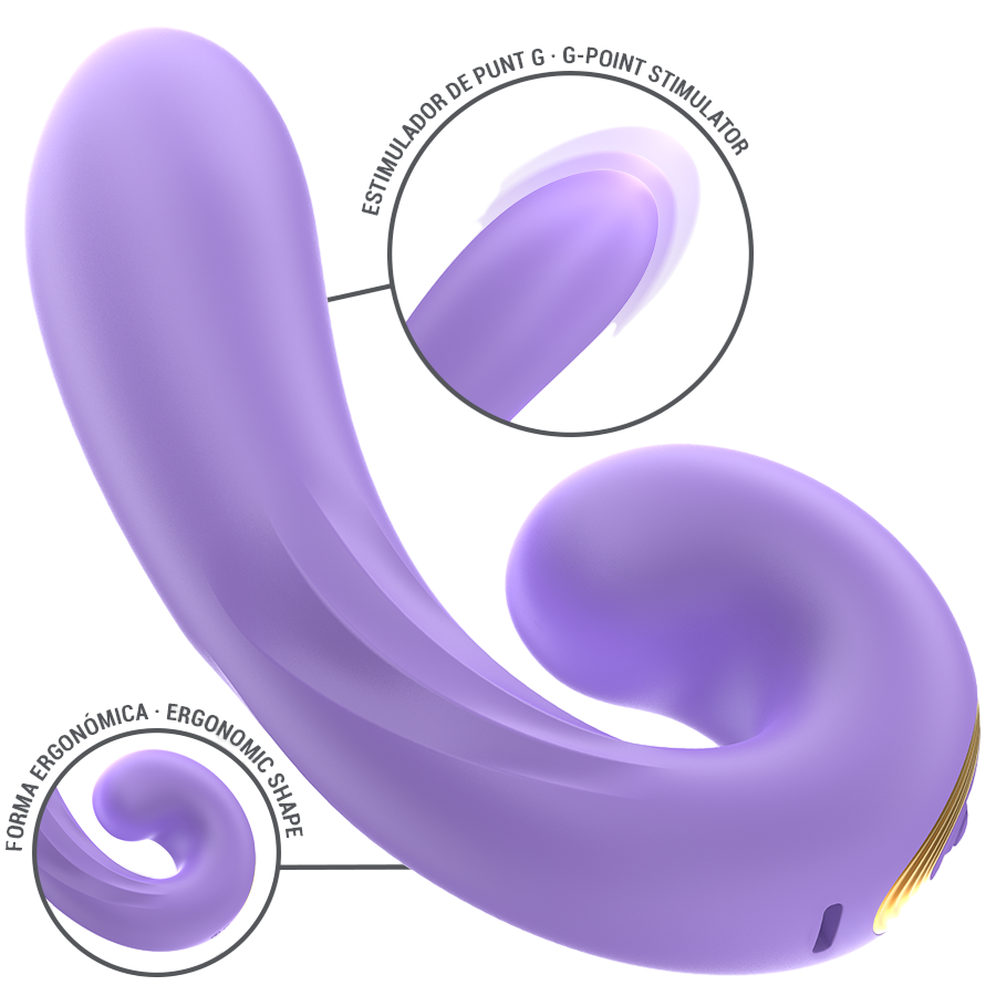 Δονητής σημείου g από σιλικόνη σε μοβ χρώμα, μήκους 15 εκ. και μέγιστης διαμέτρου 3,5 εκ.