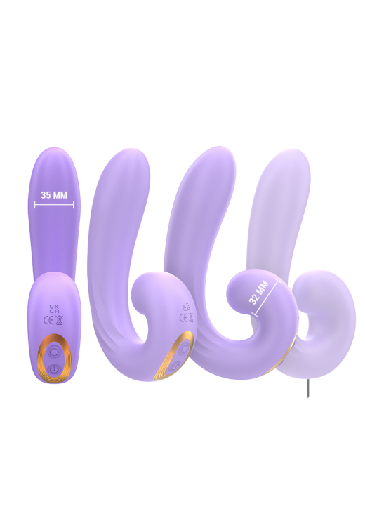 Δονητής σημείου g από σιλικόνη σε μοβ χρώμα, μήκους 15 εκ. και μέγιστης διαμέτρου 3,5 εκ.