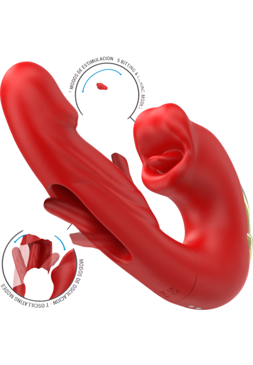 Δονητής σημείου g από σιλικόνη σε κόκκινο χρώμα, μήκους 17,5 εκ. και μέγιστης διαμέτρου 3,4 εκ.