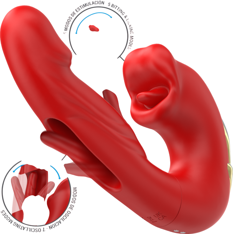 Δονητής σημείου g από σιλικόνη σε κόκκινο χρώμα, μήκους 17,5 εκ. και μέγιστης διαμέτρου 3,4 εκ.