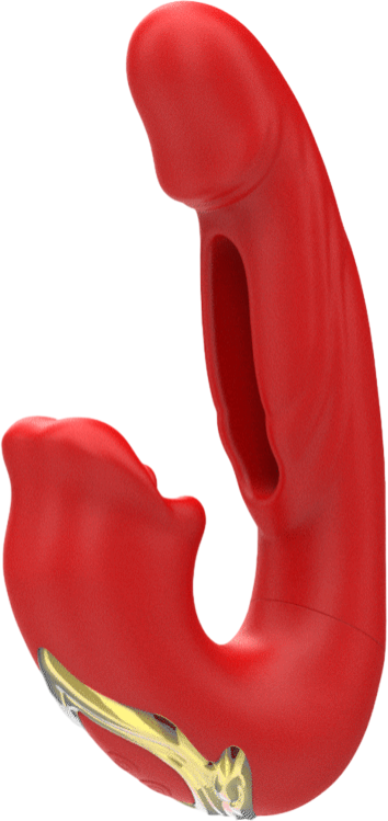 Δονητής σημείου g από σιλικόνη σε κόκκινο χρώμα, μήκους 17,5 εκ. και μέγιστης διαμέτρου 3,4 εκ.