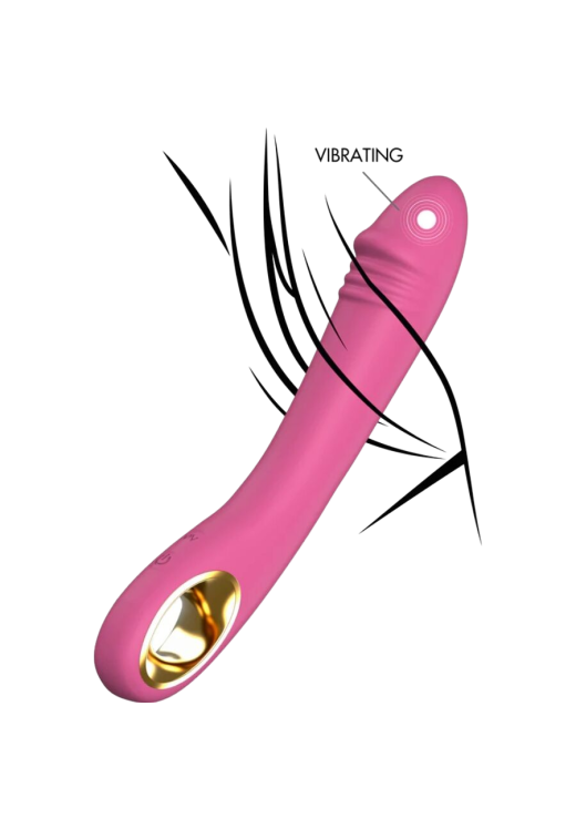 Ρεαλιστικός δονητής από σιλικόνη σε ροζ χρώμα, μήκους 21 εκ. και μέγιστης διαμέτρου 3,5 εκ.