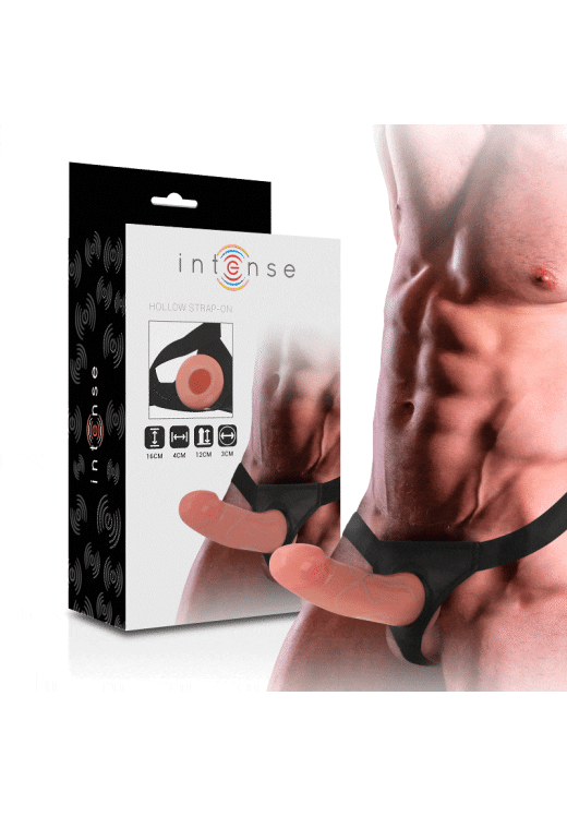 Κούφιο στραπόν από tpr σε φυσικό χρώμα, μήκους 16 εκ. και μέγιστης διαμέτρου 4 εκ.