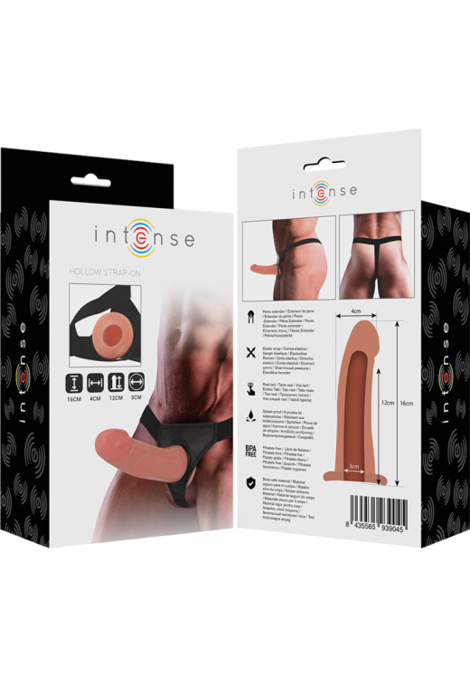 Κούφιο στραπόν από tpr σε φυσικό χρώμα, μήκους 16 εκ. και μέγιστης διαμέτρου 4 εκ.