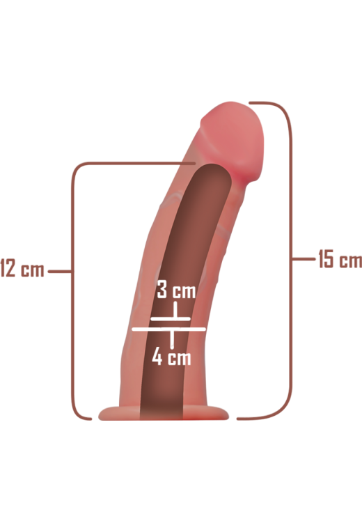 Κούφιο στραπόν από tpr σε φυσικό χρώμα, μήκους 16 εκ. και μέγιστης διαμέτρου 4 εκ.