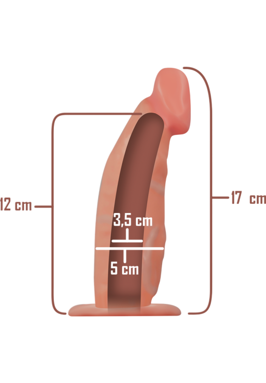 Κούφιο στραπόν από tpr σε φυσικό χρώμα, μήκους 18 εκ. και μέγιστης διαμέτρου 5 εκ.