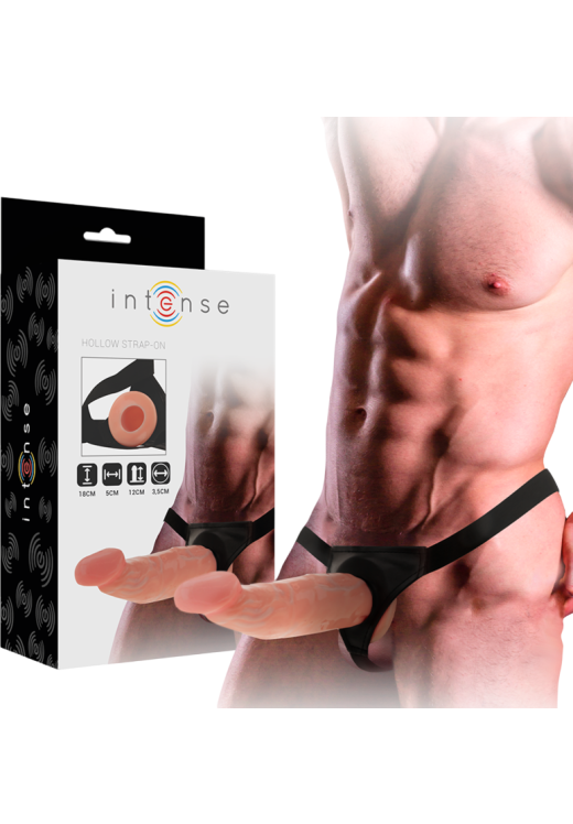 Κούφιο στραπόν από tpr σε φυσικό χρώμα, μήκους 18 εκ. και μέγιστης διαμέτρου 5 εκ.