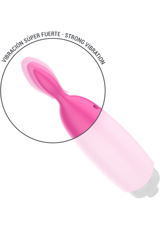 Μίνι δονητής από σιλικόνη σε ροζ χρώμα, μήκους 8,3 εκ. και μέγιστης διαμέτρου 2,4 εκ.