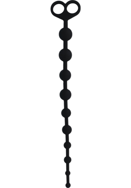 Πρωκτικές μπίλιες από pvc σε μαύρο χρώμα, μήκους 34 εκ. και μέγιστης διαμέτρου 2,5 εκ.