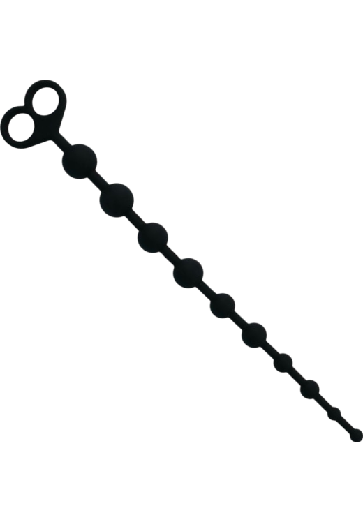 Πρωκτικές μπίλιες από pvc σε μαύρο χρώμα, μήκους 34 εκ. και μέγιστης διαμέτρου 2,5 εκ.