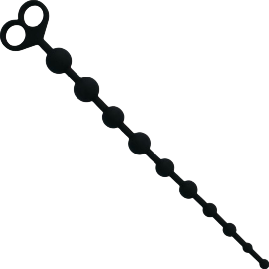 Πρωκτικές μπίλιες από pvc σε μαύρο χρώμα, μήκους 34 εκ. και μέγιστης διαμέτρου 2,5 εκ.