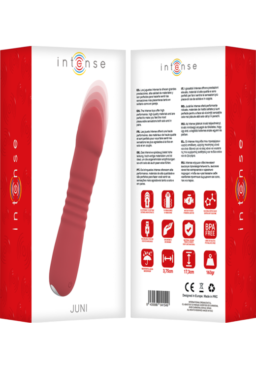 Κλασσικός δονητής από σιλικόνη σε κόκκινο χρώμα, μήκους 17,3 εκ. και μέγιστης διαμέτρου 3,7 εκ.