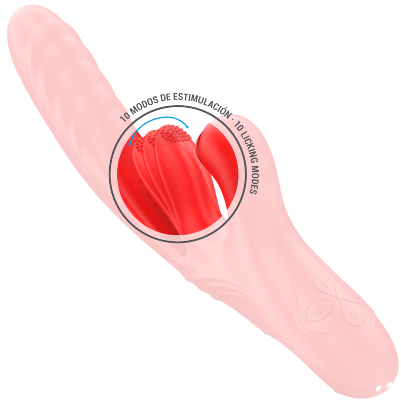 Rabbit δονητής από σιλικόνη σε κόκκινο χρώμα, μήκους 27 εκ. και μέγιστης διαμέτρου 3,4 εκ.