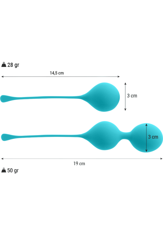 Kegel μπάλες από tpr σε μπλέ χρώμα, μέγιστης διαμέτρου 3 εκ.