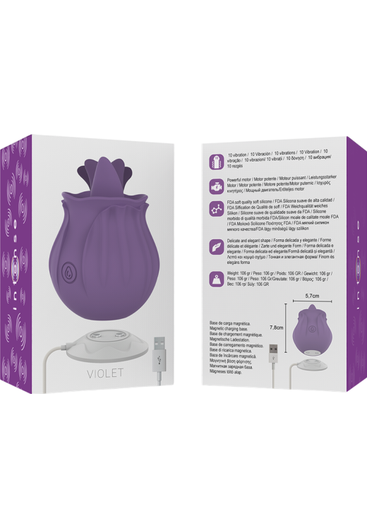 Layon δονητής από σιλικόνη σε μοβ χρώμα, μήκους 7,8 εκ. και μέγιστης διαμέτρου 5,7 εκ.