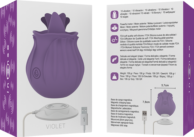 Layon δονητής από σιλικόνη σε μοβ χρώμα, μήκους 7,8 εκ. και μέγιστης διαμέτρου 5,7 εκ.