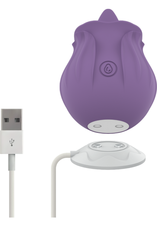 Layon δονητής από σιλικόνη σε μοβ χρώμα, μήκους 7,8 εκ. και μέγιστης διαμέτρου 5,7 εκ.