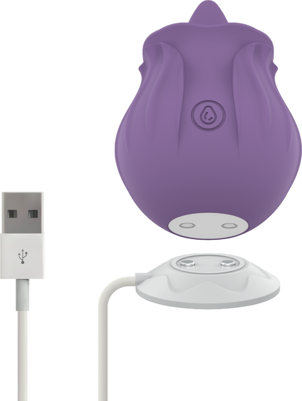 Layon δονητής από σιλικόνη σε μοβ χρώμα, μήκους 7,8 εκ. και μέγιστης διαμέτρου 5,7 εκ.