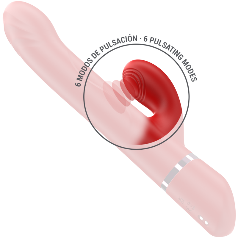 Rabbit δονητής από σιλικόνη σε κόκκινο χρώμα, μήκους 24 εκ. και μέγιστης διαμέτρου 3,5 εκ.