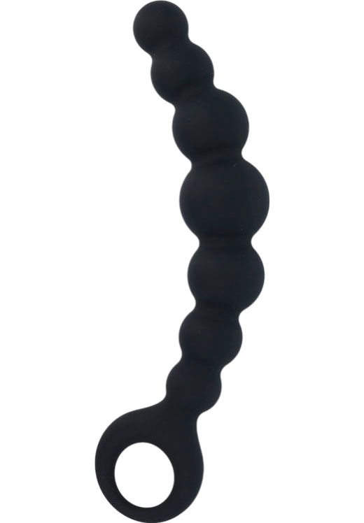 Πρωκτικές μπίλιες από pvc σε μαύρο χρώμα, μήκους 18,5 εκ. και μέγιστης διαμέτρου 3,3 εκ.