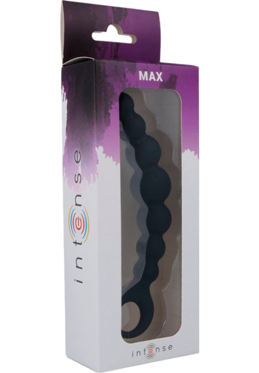 Πρωκτικές μπίλιες από pvc σε μαύρο χρώμα, μήκους 18,5 εκ. και μέγιστης διαμέτρου 3,3 εκ.