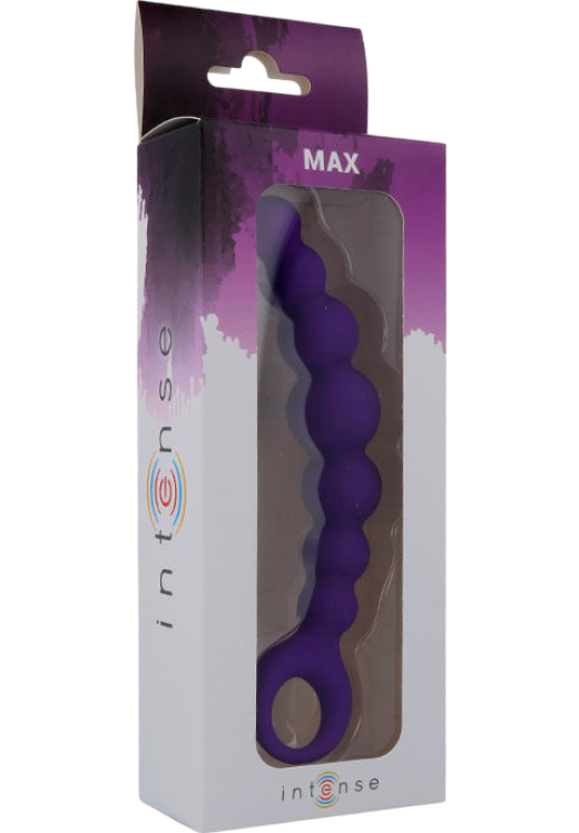 Πρωκτικές μπίλιες από pvc σε μοβ χρώμα, μήκους 18,5 εκ. και μέγιστης διαμέτρου 3,3 εκ.