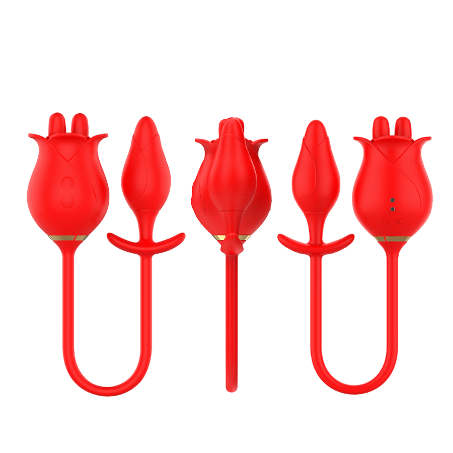 Κλειτοριδικός δονητής από σιλικόνη σε κόκκινο χρώμα, μήκους 18,5 εκ. και μέγιστης διαμέτρου 4,5 εκ.