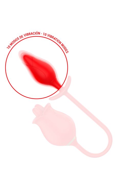 Κλειτοριδικός δονητής από σιλικόνη σε κόκκινο χρώμα, μήκους 18,5 εκ. και μέγιστης διαμέτρου 4,5 εκ.