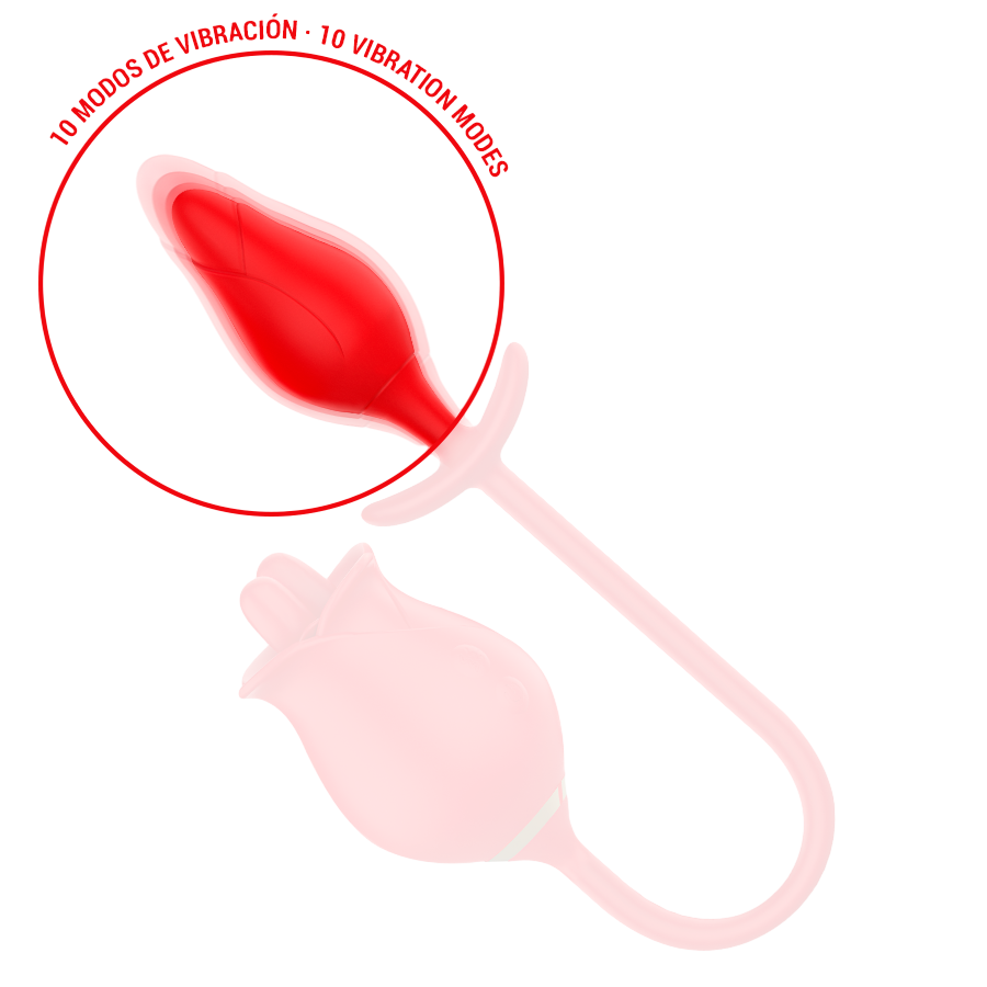 Κλειτοριδικός δονητής από σιλικόνη σε κόκκινο χρώμα, μήκους 18,5 εκ. και μέγιστης διαμέτρου 4,5 εκ.