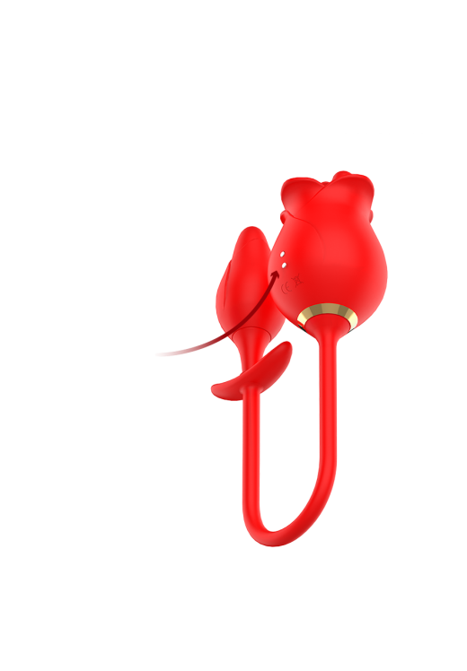 Κλειτοριδικός δονητής από σιλικόνη σε κόκκινο χρώμα, μήκους 18,5 εκ. και μέγιστης διαμέτρου 4,5 εκ.