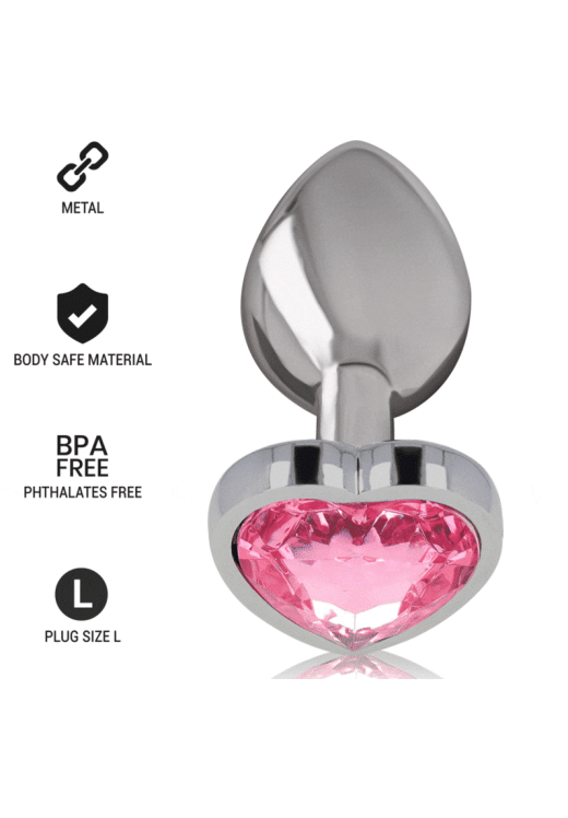 Μεταλλική σφήνα με κόσμημα σε ροζ χρώμα, μήκους 9 εκ. και μέγιστης διαμέτρου 4 εκ.