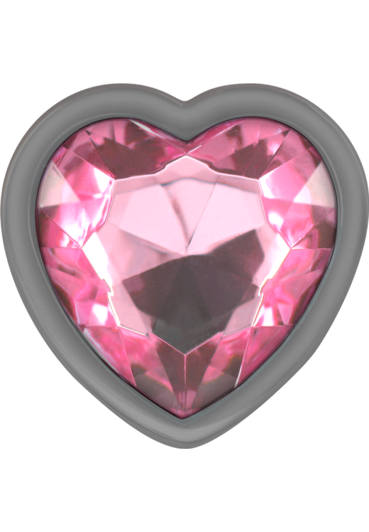 Μεταλλική σφήνα με κόσμημα σε ροζ χρώμα, μήκους 8 εκ. και μέγιστης διαμέτρου 3,3 εκ.