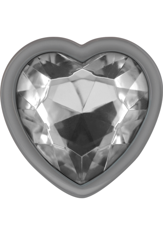 Μεταλλική σφήνα με κόσμημα σε λευκό χρώμα, μήκους 7 εκ. και μέγιστης διαμέτρου 2,6 εκ.