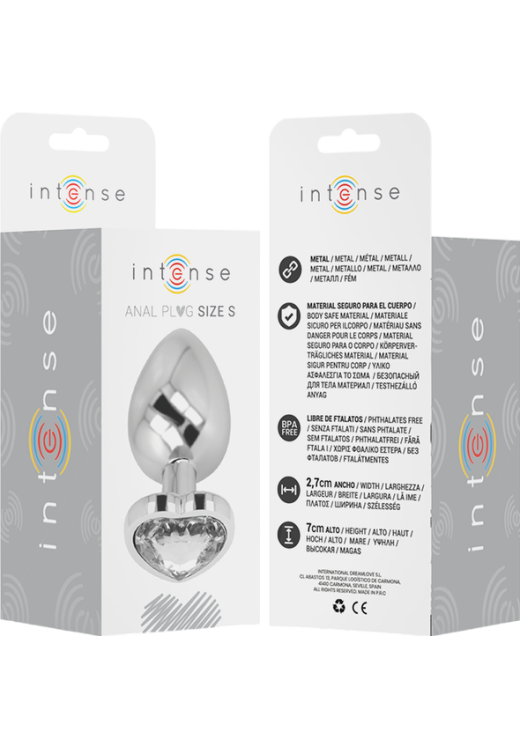 Μεταλλική σφήνα με κόσμημα σε λευκό χρώμα, μήκους 7 εκ. και μέγιστης διαμέτρου 2,6 εκ.