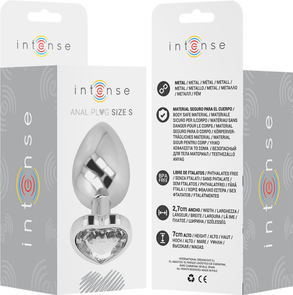 Μεταλλική σφήνα με κόσμημα σε λευκό χρώμα, μήκους 7 εκ. και μέγιστης διαμέτρου 2,6 εκ.